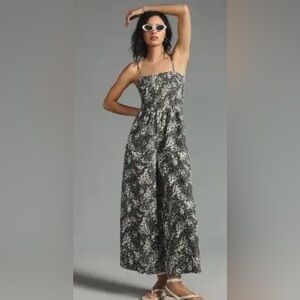 Pilcro Smocked Printed Linen Jumpsuit size medium NWT